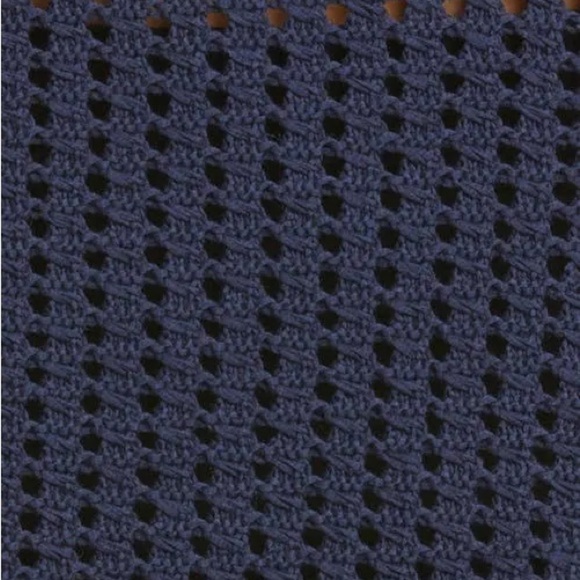 VINCE Crochet Crewneck Cotton Sweater - Navy - Picture 4 of 12